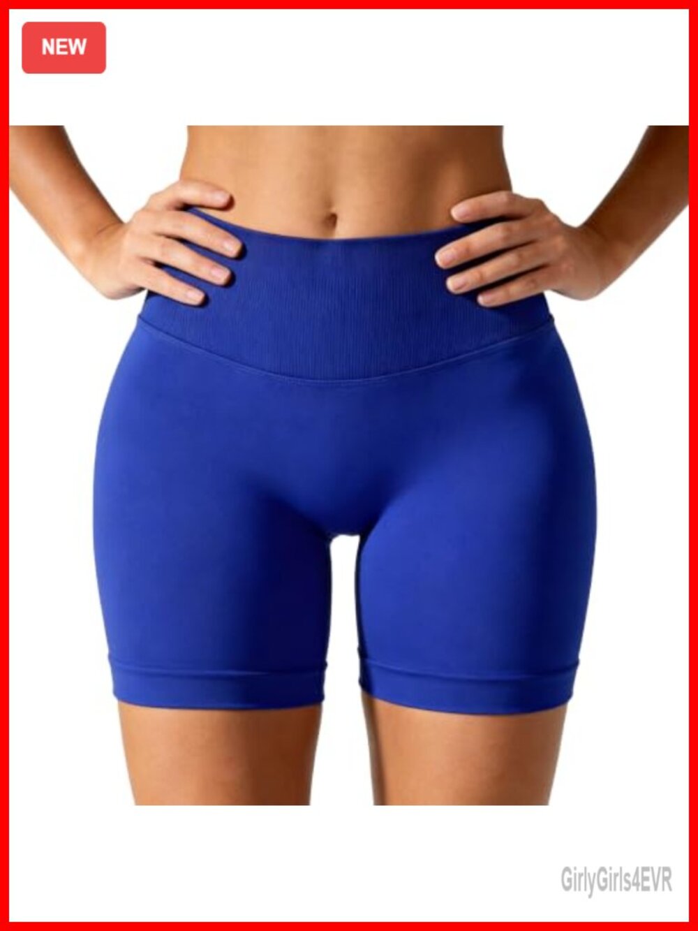 Ribbed High Waist Seamless Biker Shorts Yoga Workout Cycling